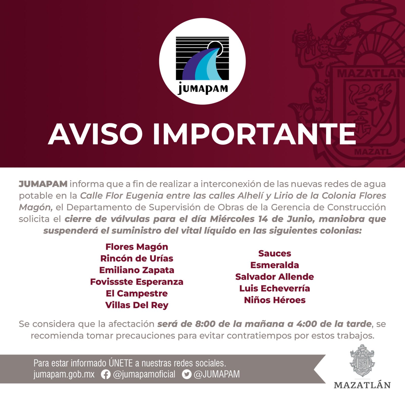 aviso de Jumapam