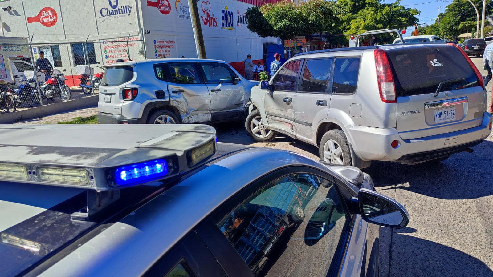 Accidente en el centro de Los Mochis. Foto: Fidel Hernández
