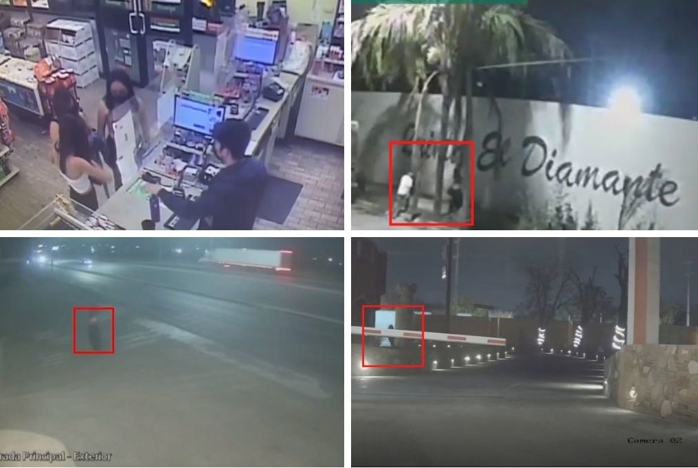 Capturas de videos la madrugada de la desaparición de Debanhi Escobar. Foto: Cortesía