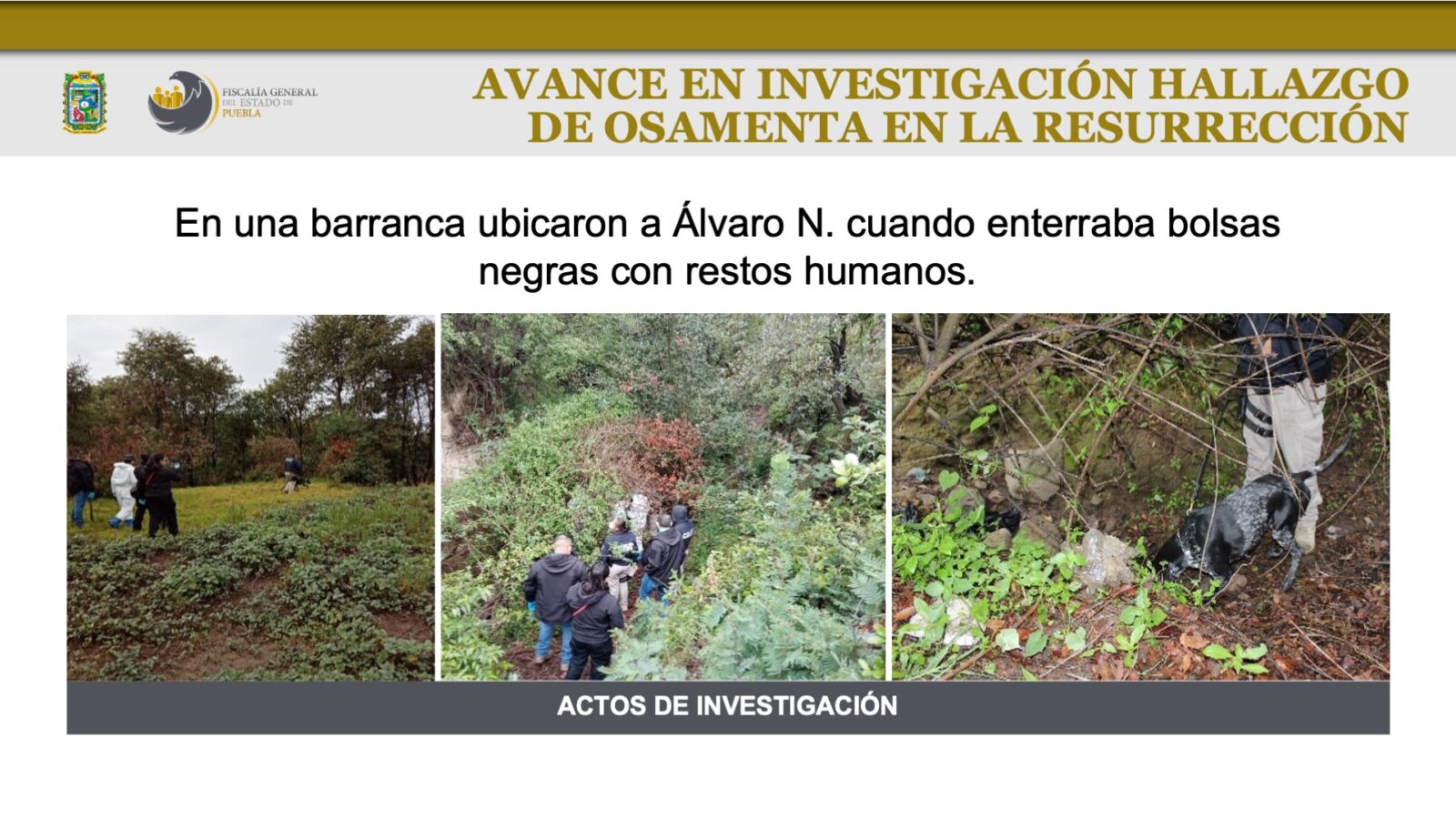 Investigación de El Caníbal de La Resurrección. Fuente: FGE Puebla
