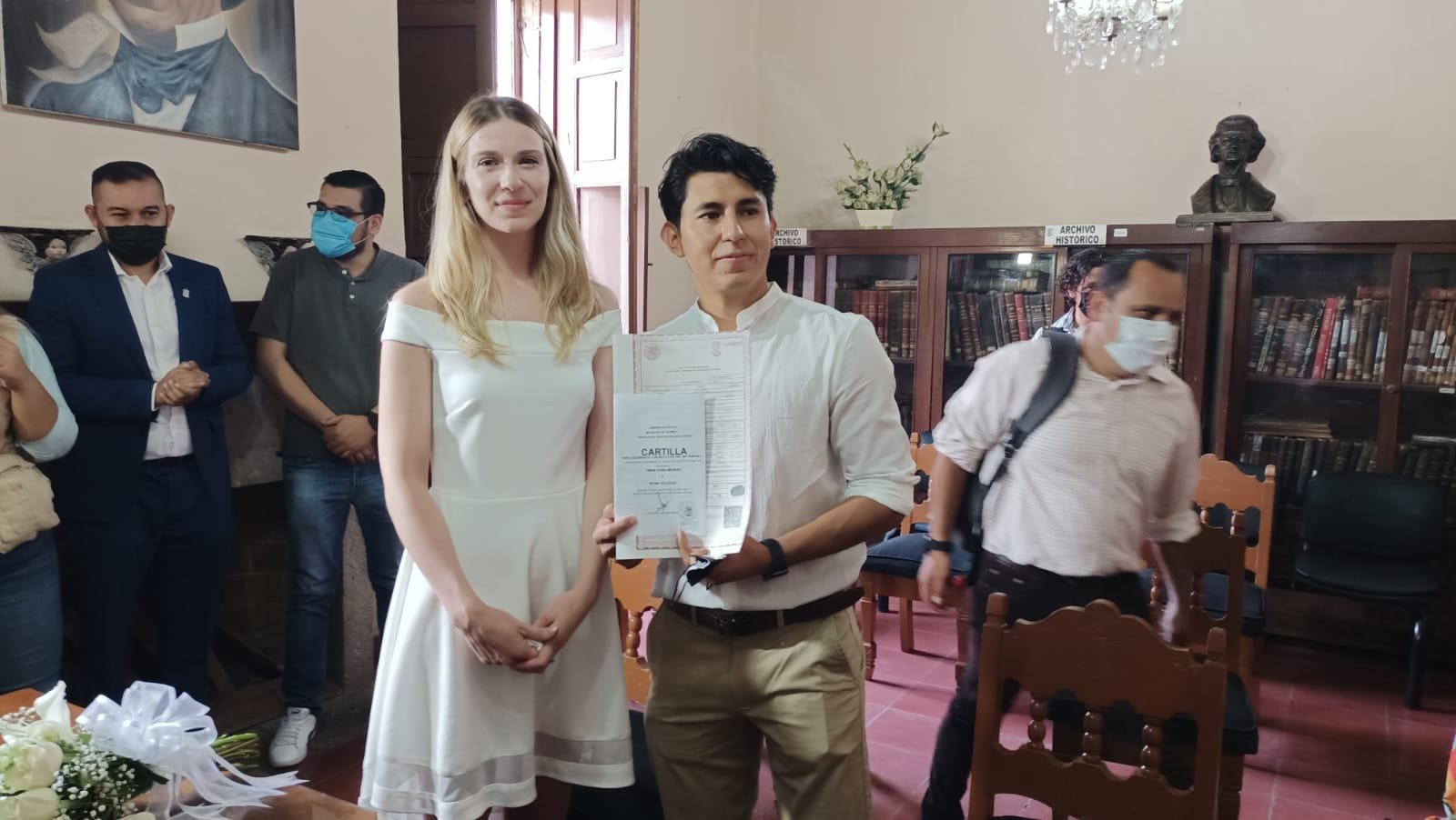 Irina Volkova y Omar Aviña en su casamiento. Foto: Cortesía