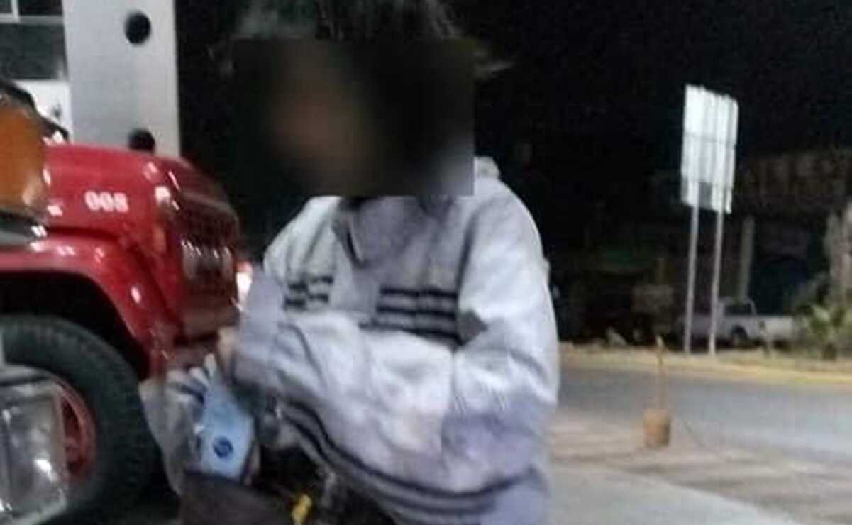 Joven abandonada en la carretera de Hidalgo. Foto: Cortesía