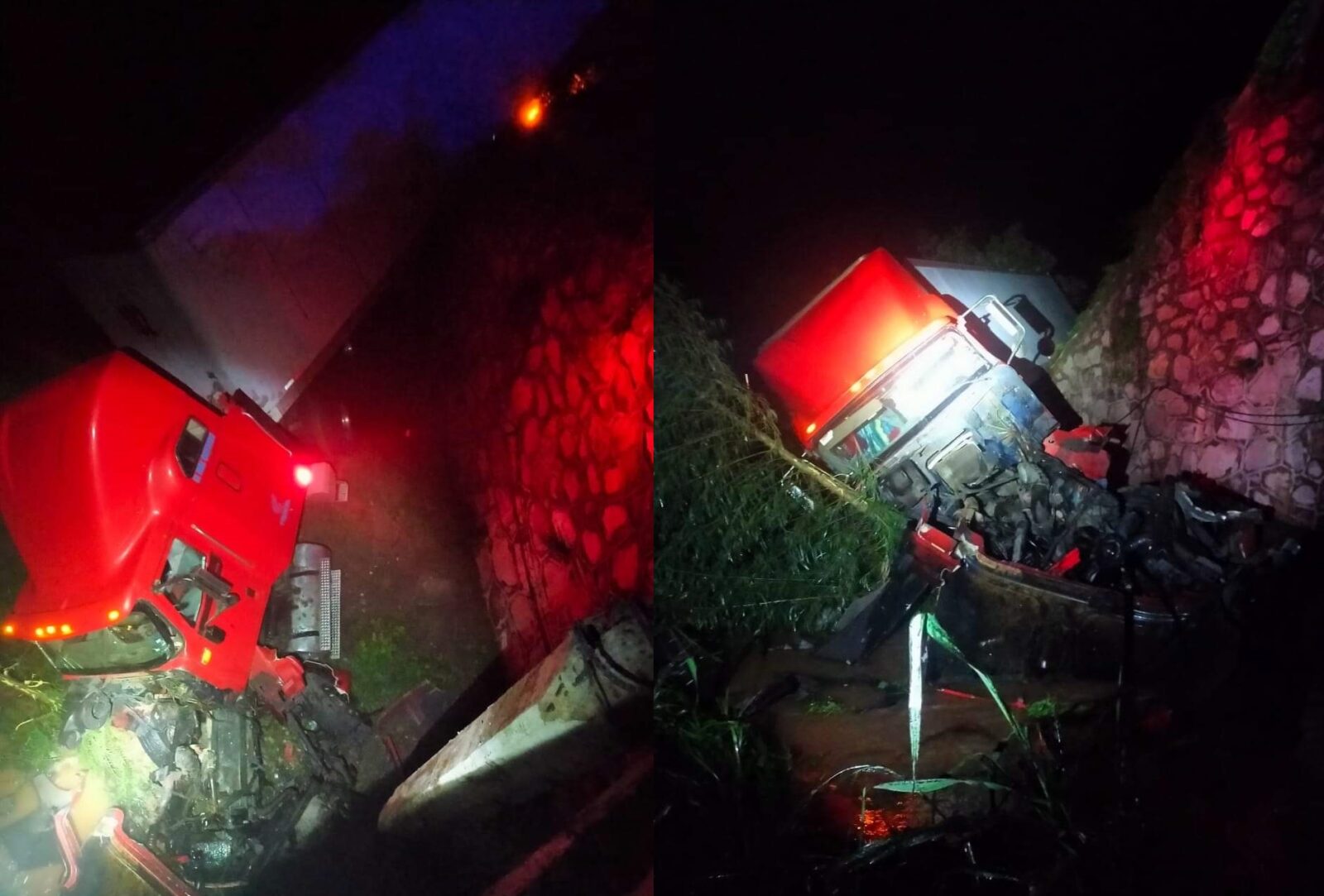 Tráiler accidentado en carretera de San Ignacio. Foto: Joel Jiménez