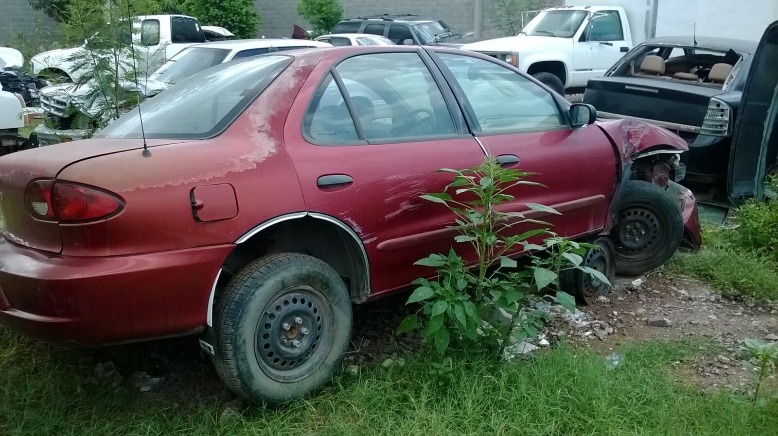 Lote de vehículos chatarra en un yonque de Los Mochis